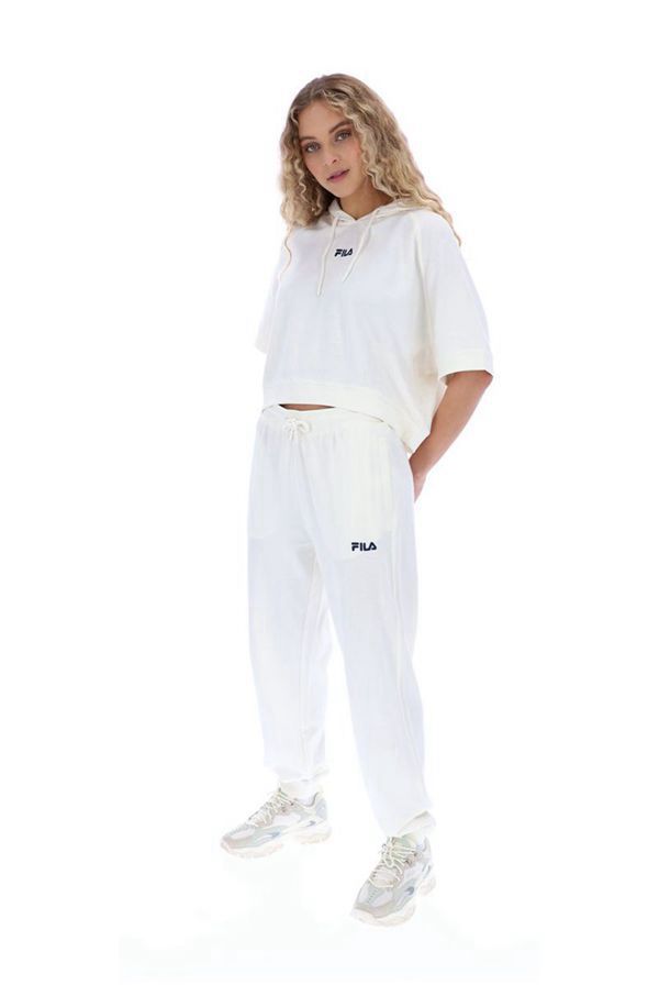 Calca Jogger Fila Mulher Branco/Azul Marinho - Fila Giacoma Portugal Online,KYMJ-02157